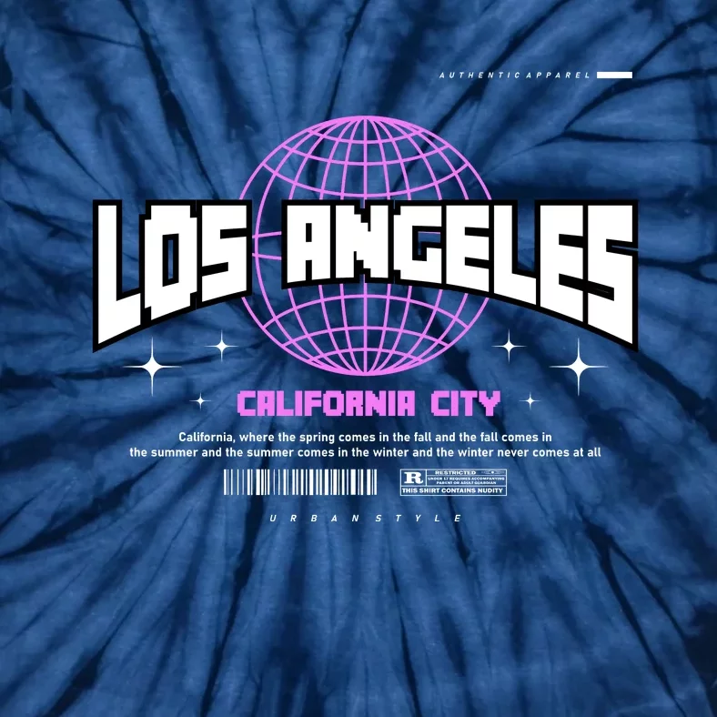 Los Angeles Slogan Retro Style Tie-Dye T-Shirt