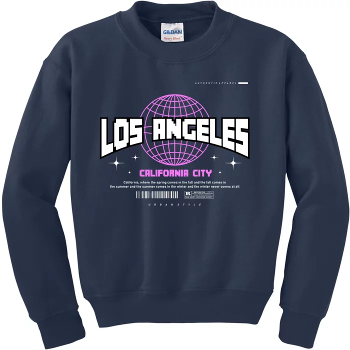 Los Angeles Slogan Retro Style Kids Sweatshirt