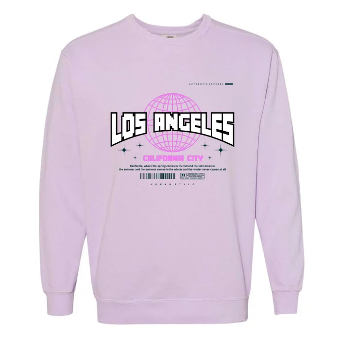 Los Angeles Slogan Retro Style Garment-Dyed Sweatshirt