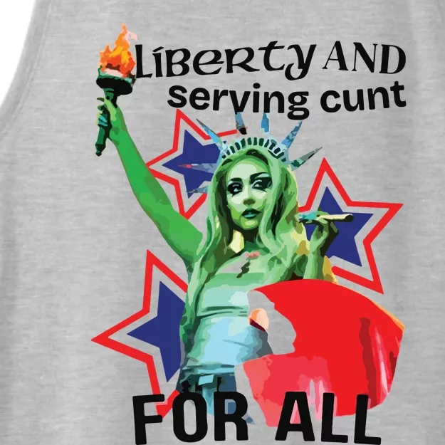 Liberty And Serving Cunt For All Ladies Tri-Blend Wicking Tank