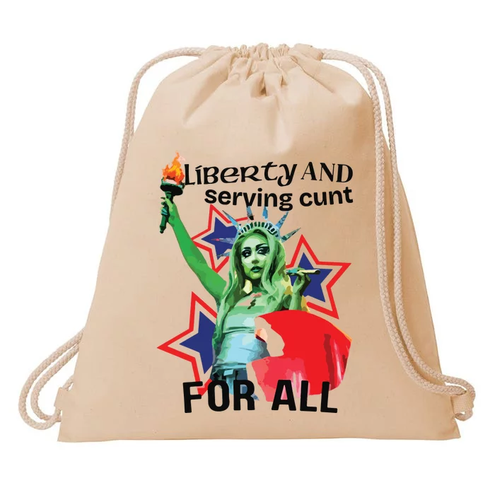 Liberty And Serving Cunt For All Drawstring Bag