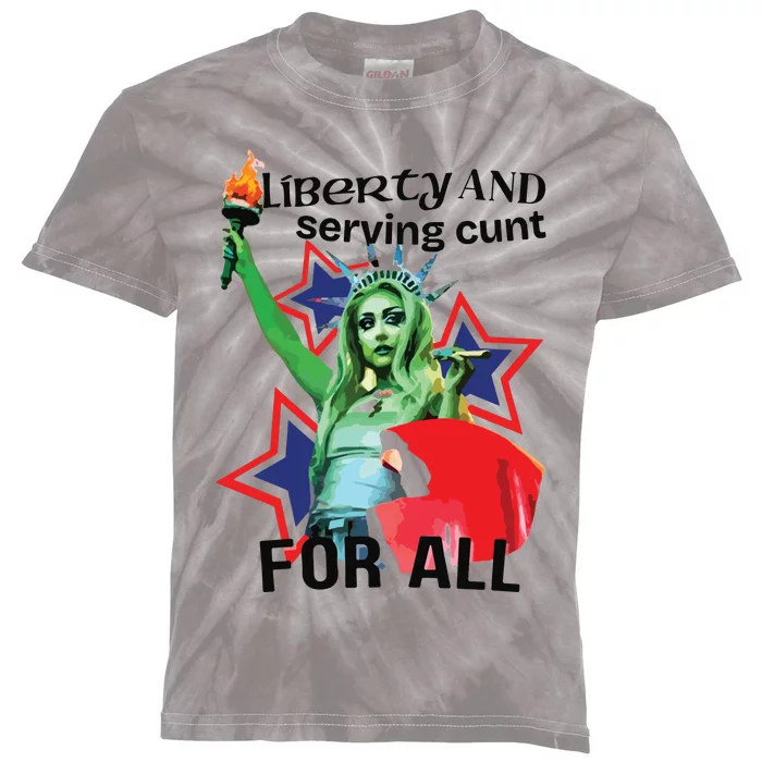 Liberty And Serving Cunt For All Kids Tie-Dye T-Shirt