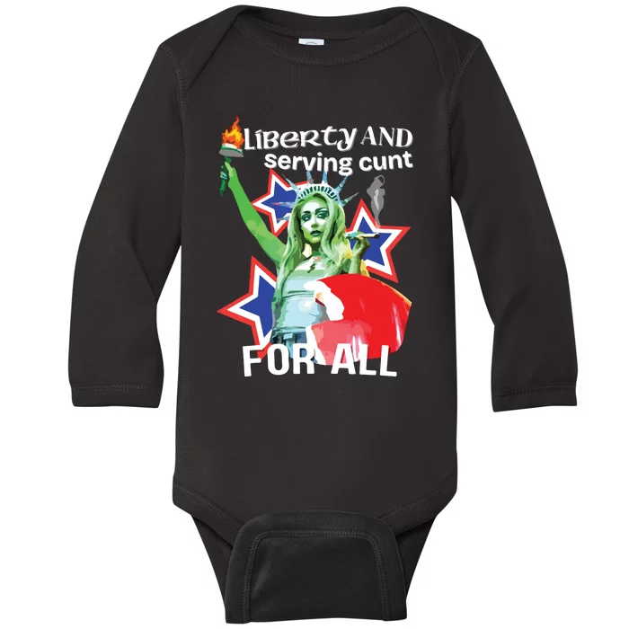 Liberty And Serving Cunt For All Baby Long Sleeve Bodysuit