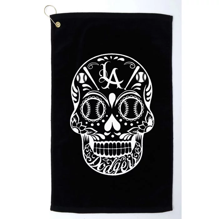 Los Angeles Sugar Skull Day Of The Dead Cinco De Mayo Platinum Collection Golf Towel