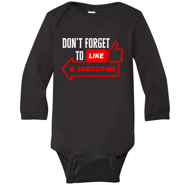 Like And Subscribe Vlogger Podcaster Influencer Baby Long Sleeve Bodysuit