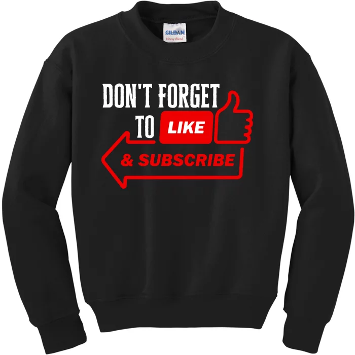 Like And Subscribe Vlogger Podcaster Influencer Kids Sweatshirt