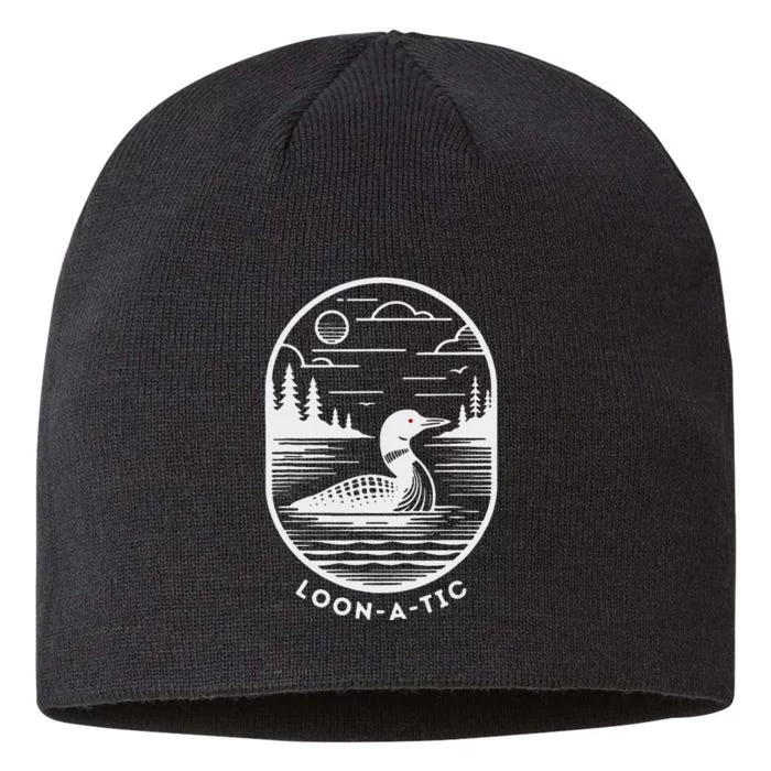 Loon A Tic Funny Common Loon Minnesota Lake Loon 8 1/2in Sustainable Knit Beanie