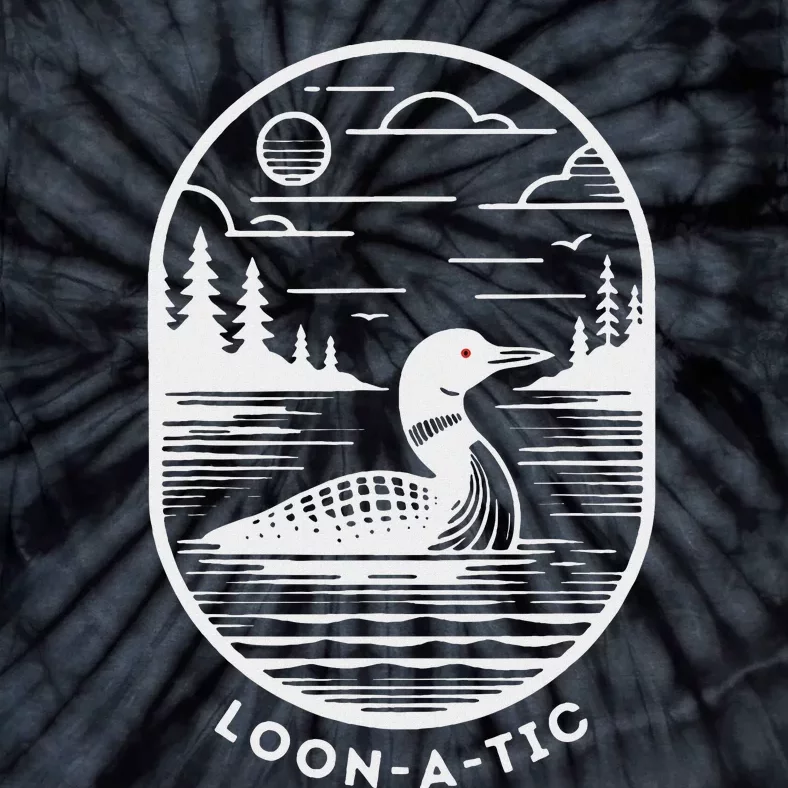 Loon A Tic Funny Common Loon Minnesota Lake Loon Tie-Dye T-Shirt