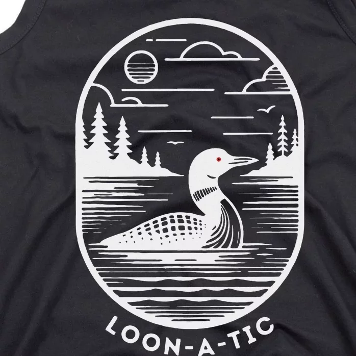 Loon A Tic Funny Common Loon Minnesota Lake Loon Tank Top