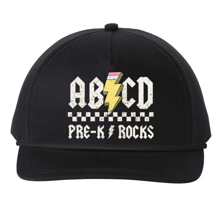 Lightning ABCD Teacher Student Pre K Rocks Back To School Snapback Five-Panel Rope Hat