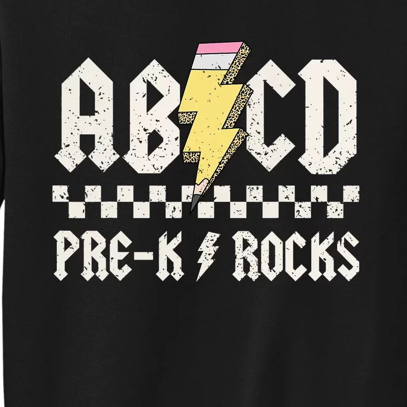 Lightning ABCD Teacher Student Pre K Rocks Back To School Tall Sweatshirt