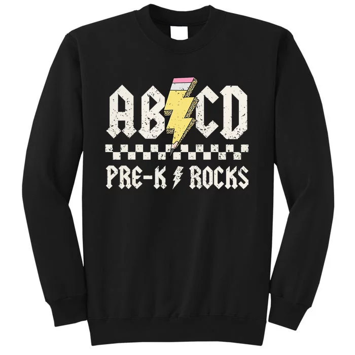 Lightning ABCD Teacher Student Pre K Rocks Back To School Tall Sweatshirt