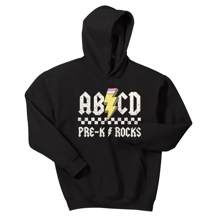 Lightning ABCD Teacher Student Pre K Rocks Back To School Kids Hoodie