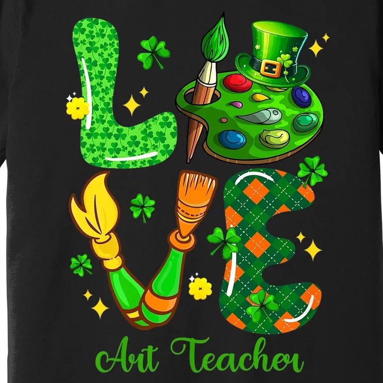 Love Art Teacher St. PatrickS Day Teaching Tools Shamrocks Premium T-Shirt