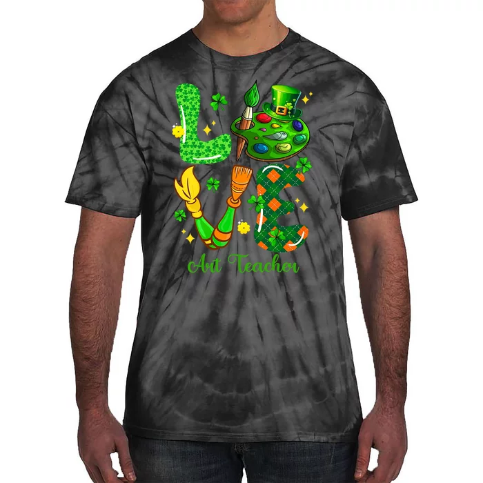 Love Art Teacher St. PatrickS Day Teaching Tools Shamrocks Tie-Dye T-Shirt