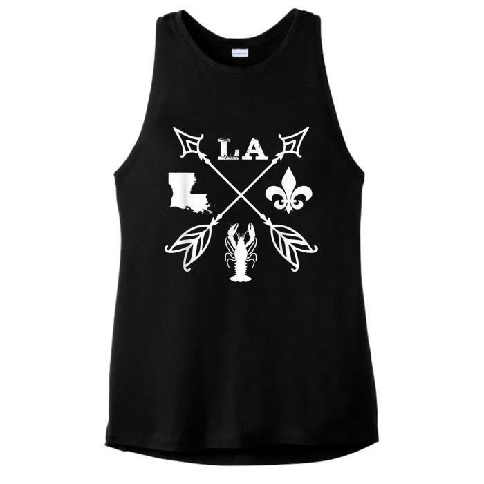 Louisiana arrow t shirt New Orleans Mardi Gras Tshirt Ladies Tri-Blend Wicking Tank