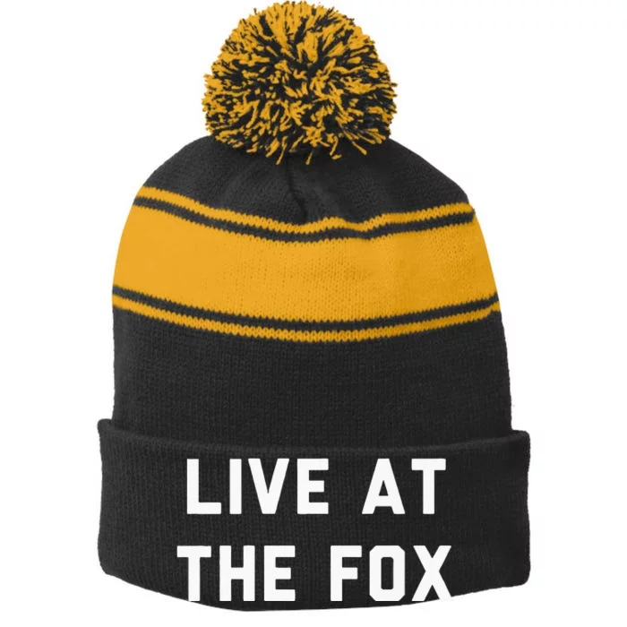 Live At The Fox Classic Rock Music Inspired Southern Rock Stripe Pom Pom Beanie