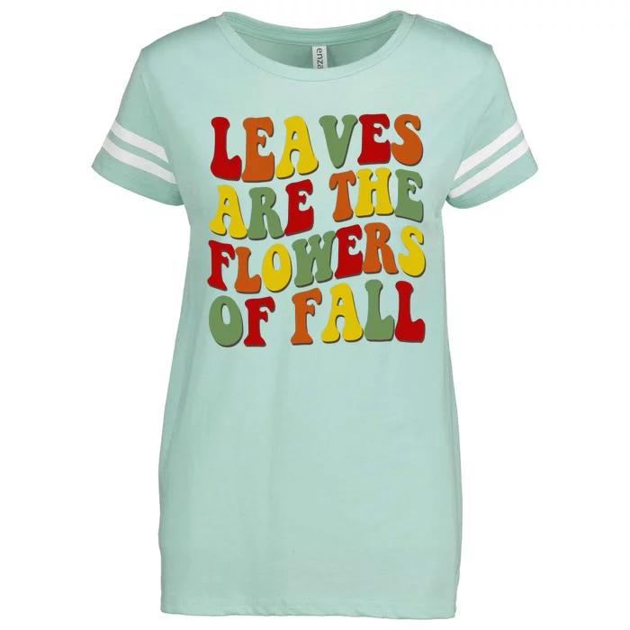 Leaves Are The Flowers Of Fall Retro Enza Ladies Jersey Football T-Shirt