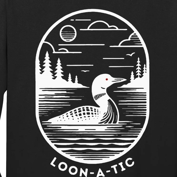 Loon A Tic Funny Common Loon Minnesota Lake Loon Long Sleeve Shirt