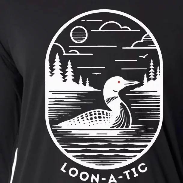 Loon A Tic Funny Common Loon Minnesota Lake Loon Cooling Performance Long Sleeve Crew