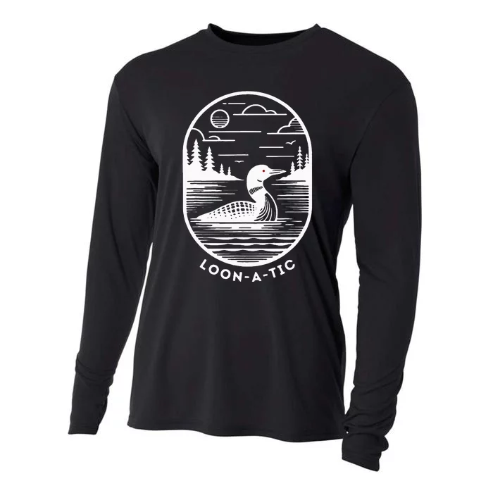 Loon A Tic Funny Common Loon Minnesota Lake Loon Cooling Performance Long Sleeve Crew