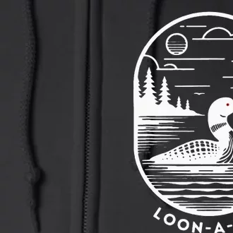 Loon A Tic Funny Common Loon Minnesota Lake Loon Full Zip Hoodie