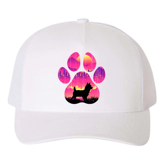 Love Australian Terrier Tie Dye Paw Mom Dad Yupoong Adult 5-Panel Trucker Hat