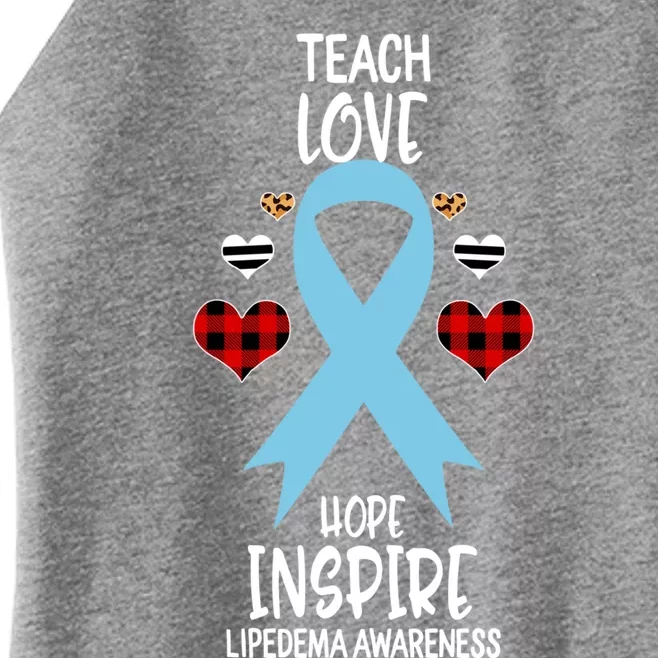 Lipedema Awareness Teach Ribbon Love Hope Inspire Gift Women’s Perfect Tri Rocker Tank