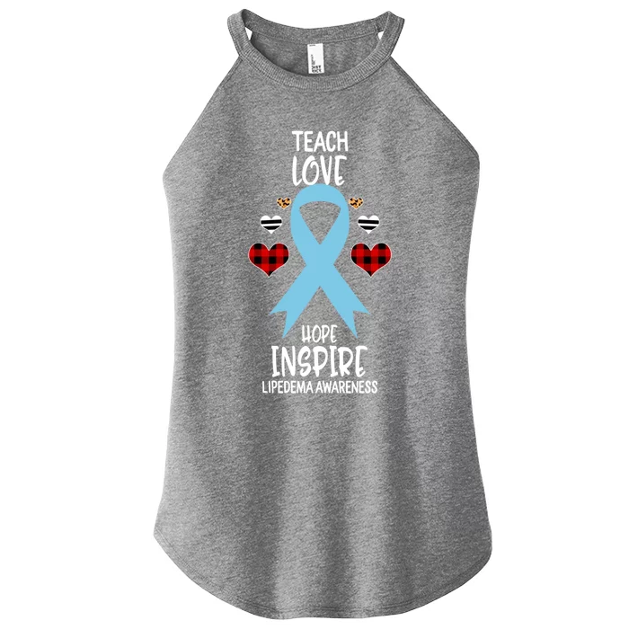 Lipedema Awareness Teach Ribbon Love Hope Inspire Gift Women’s Perfect Tri Rocker Tank