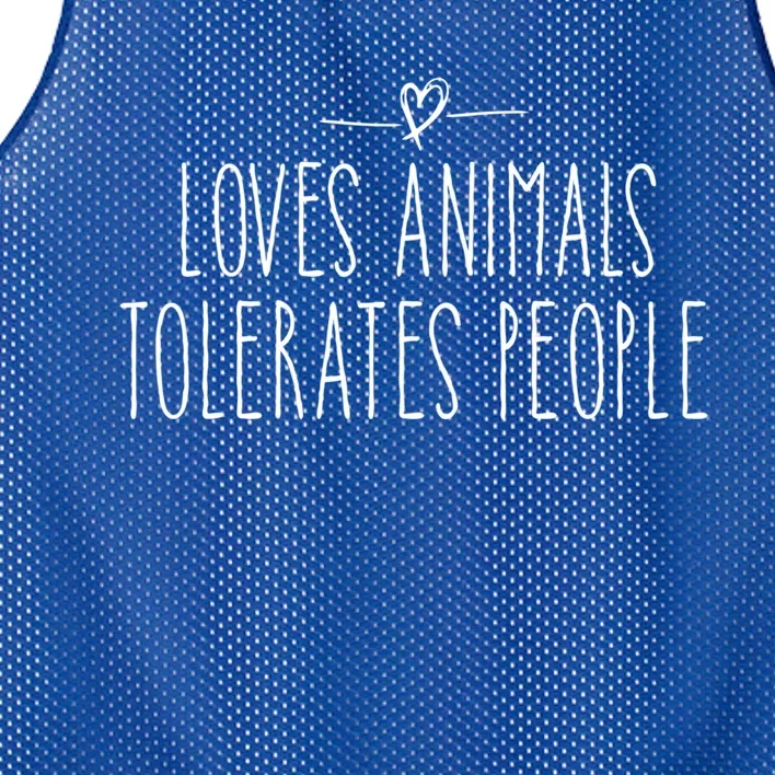 Loves Animals Tolerates People Quote Cat Lover And Dog Love Gift Mesh Reversible Basketball Jersey Tank