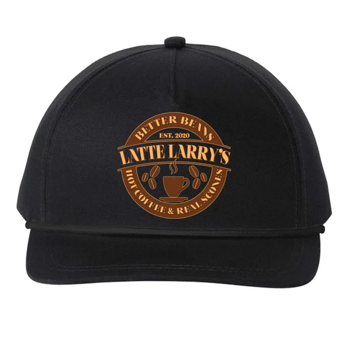 Latte Larry's Better Beans Hot Coffee & Real Scones Emblem Snapback Five-Panel Rope Hat