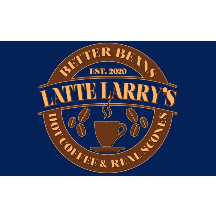 Latte Larry's Better Beans Hot Coffee & Real Scones Emblem Bumper Sticker