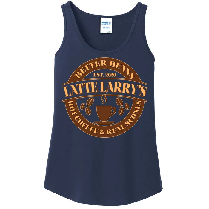 Latte Larry's Better Beans Hot Coffee & Real Scones Emblem Ladies Essential Tank