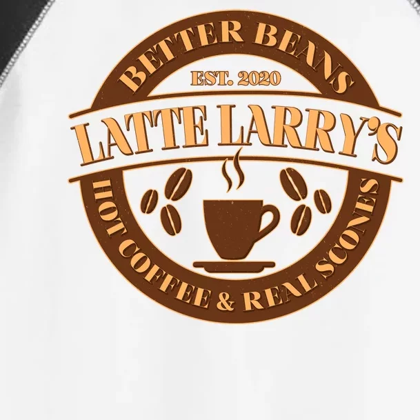 Latte Larry's Better Beans Hot Coffee & Real Scones Emblem Toddler Fine Jersey T-Shirt