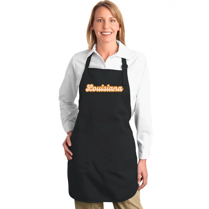 Louisiana America Usa State Retro Full-Length Apron With Pocket