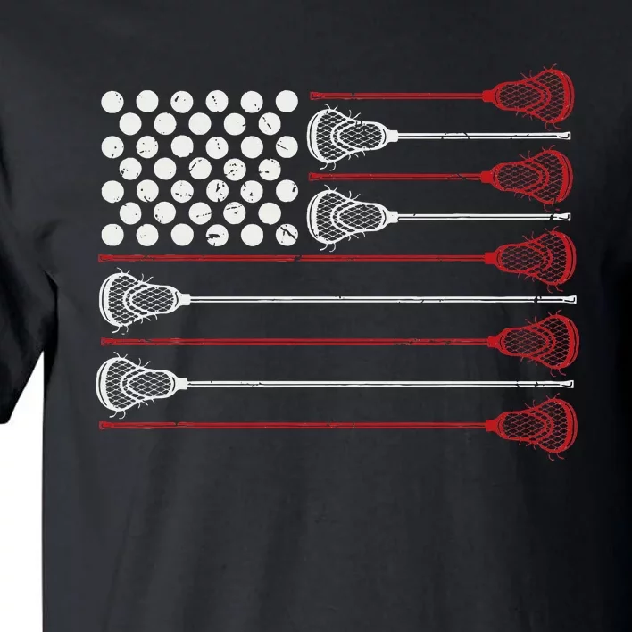 Lacrosse American Usa Flag Tall T-Shirt