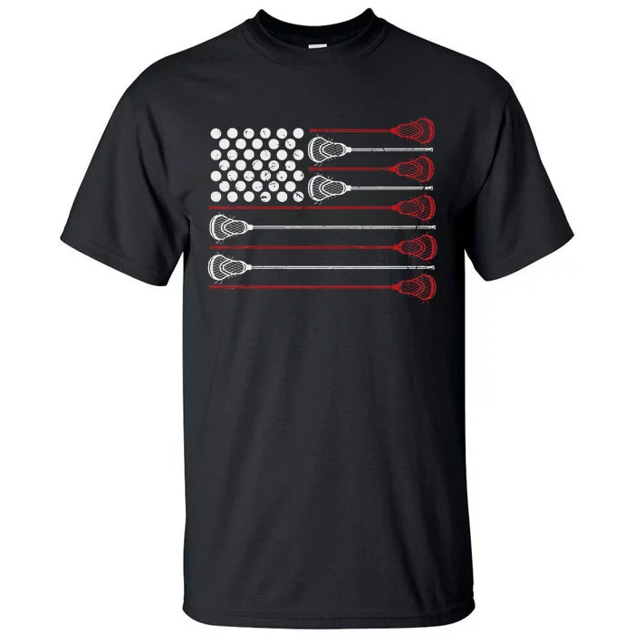 Lacrosse American Usa Flag Tall T-Shirt