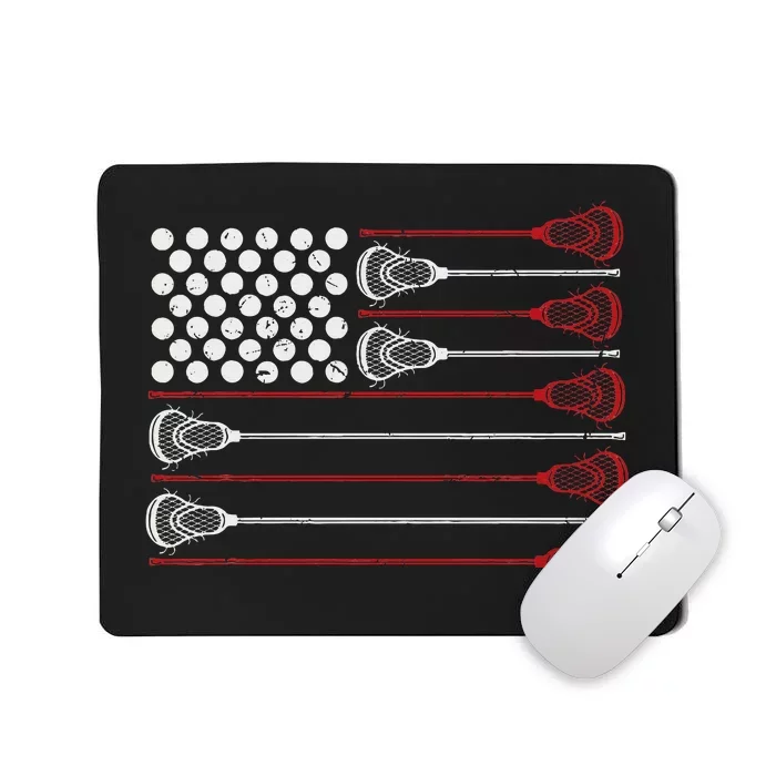 Lacrosse American Usa Flag Mousepad