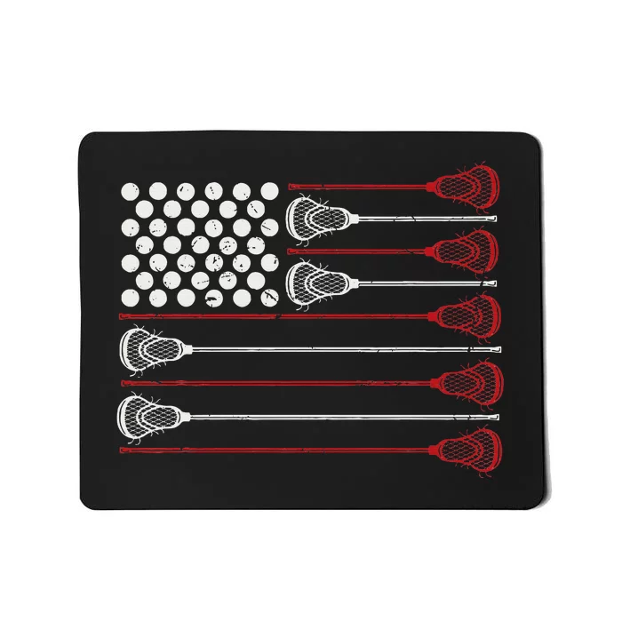 Lacrosse American Usa Flag Mousepad