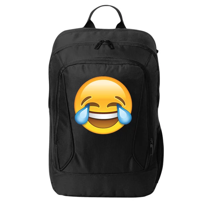 Laughing out Loud Emoticon Emoji Smiley Crying City Backpack