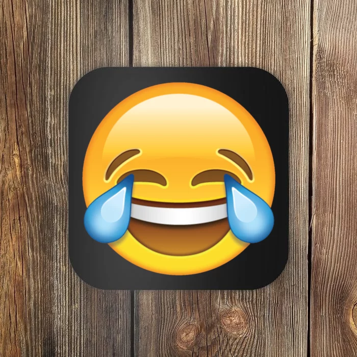 Laughing out Loud Emoticon Emoji Smiley Crying Coaster