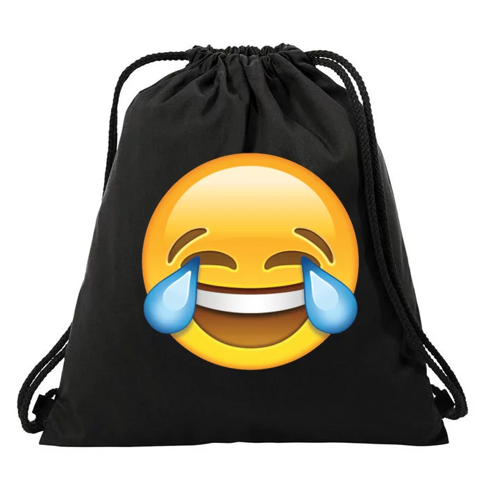 Laughing out Loud Emoticon Emoji Smiley Crying Drawstring Bag