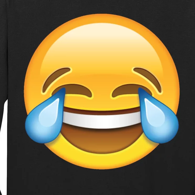 Laughing out Loud Emoticon Emoji Smiley Crying Tall Long Sleeve T-Shirt