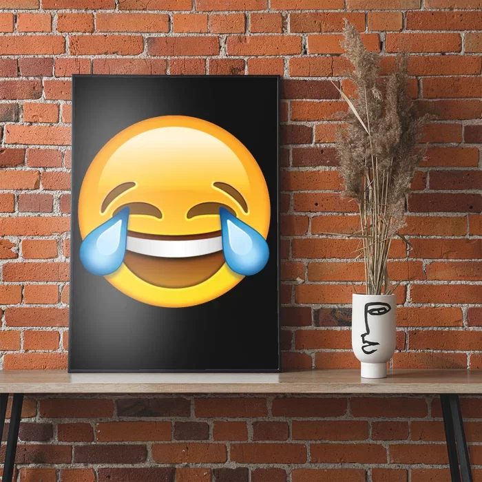 Laughing out Loud Emoticon Emoji Smiley Crying Poster