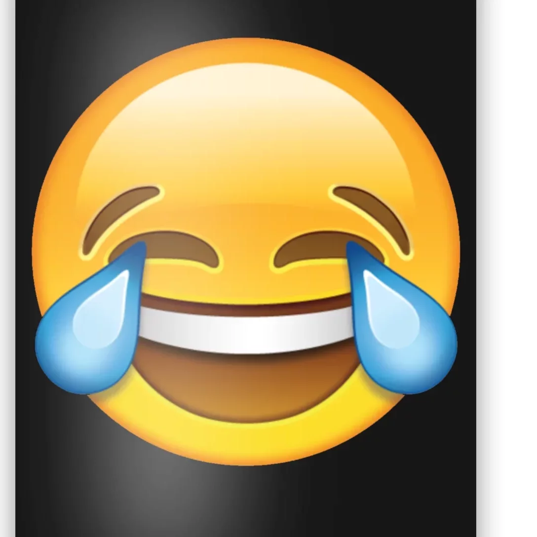 Laughing out Loud Emoticon Emoji Smiley Crying Poster