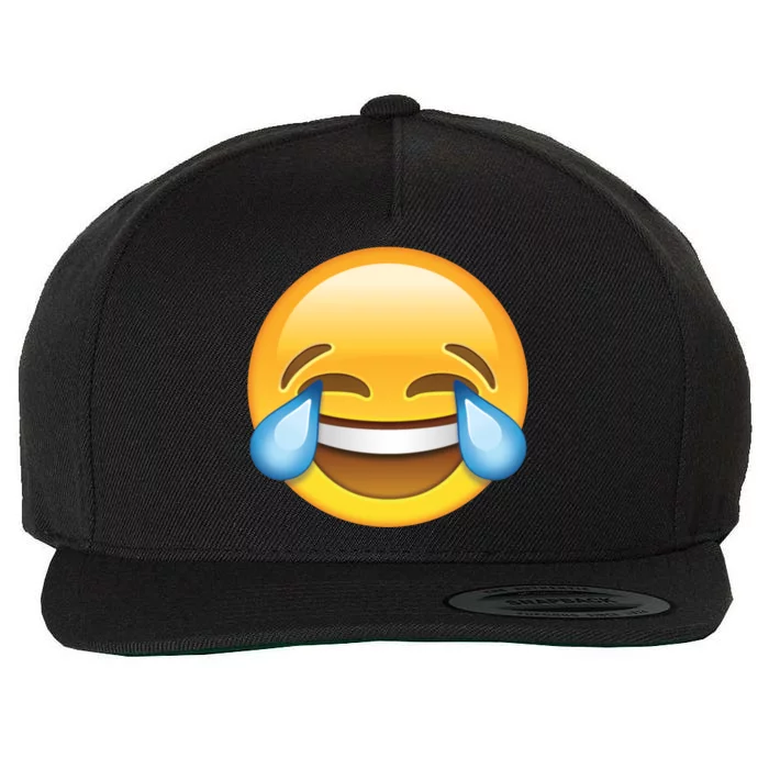 Laughing out Loud Emoticon Emoji Smiley Crying Wool Snapback Cap