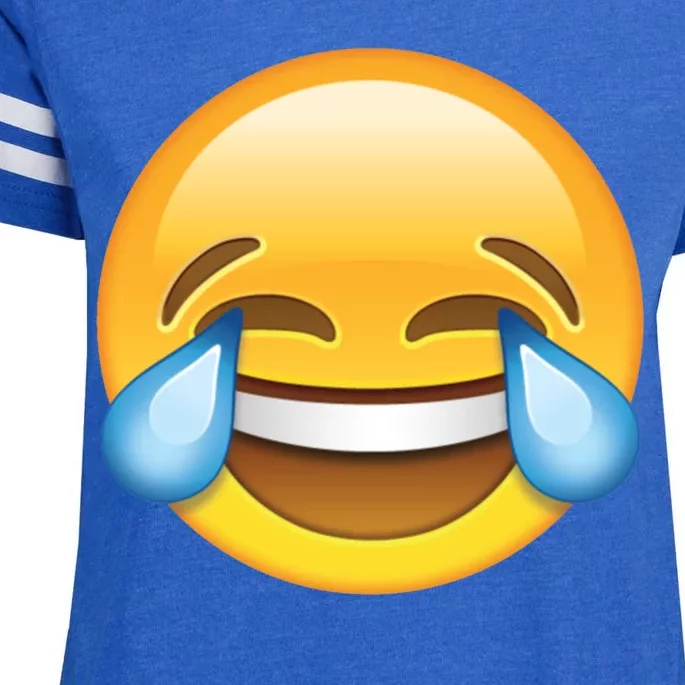 Laughing out Loud Emoticon Emoji Smiley Crying Enza Ladies Jersey Football T-Shirt