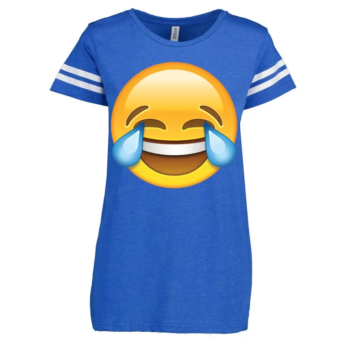 Laughing out Loud Emoticon Emoji Smiley Crying Enza Ladies Jersey Football T-Shirt