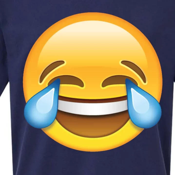 Laughing out Loud Emoticon Emoji Smiley Crying Sueded Cloud Jersey T-Shirt