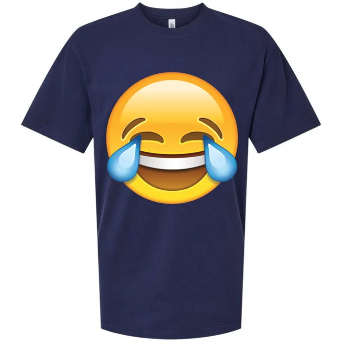 Laughing out Loud Emoticon Emoji Smiley Crying Sueded Cloud Jersey T-Shirt